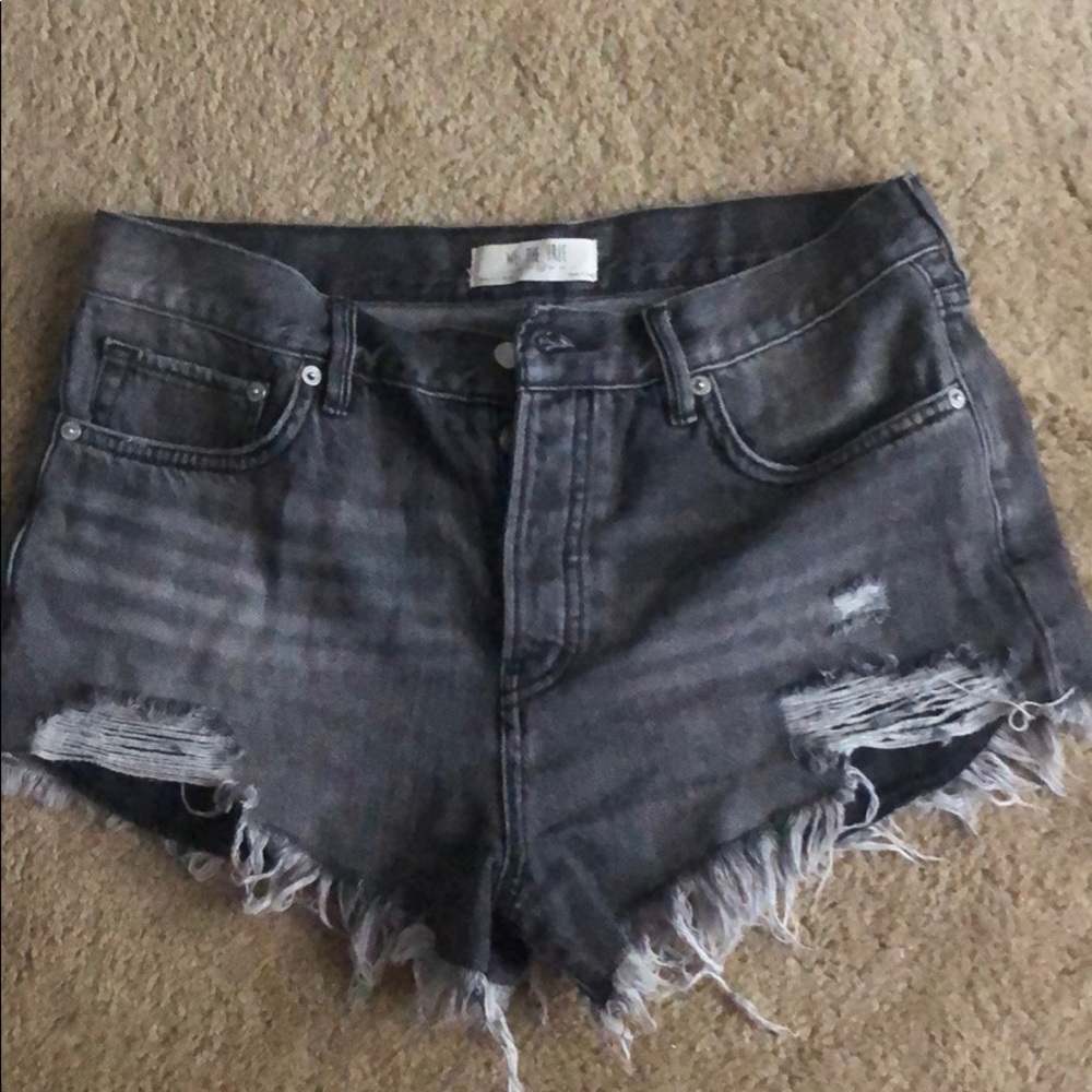 Free people loving good vibrations denim cutoffs